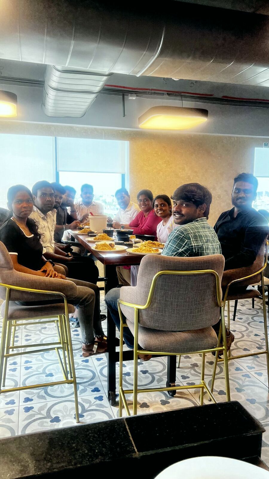 Tribe at office lunch