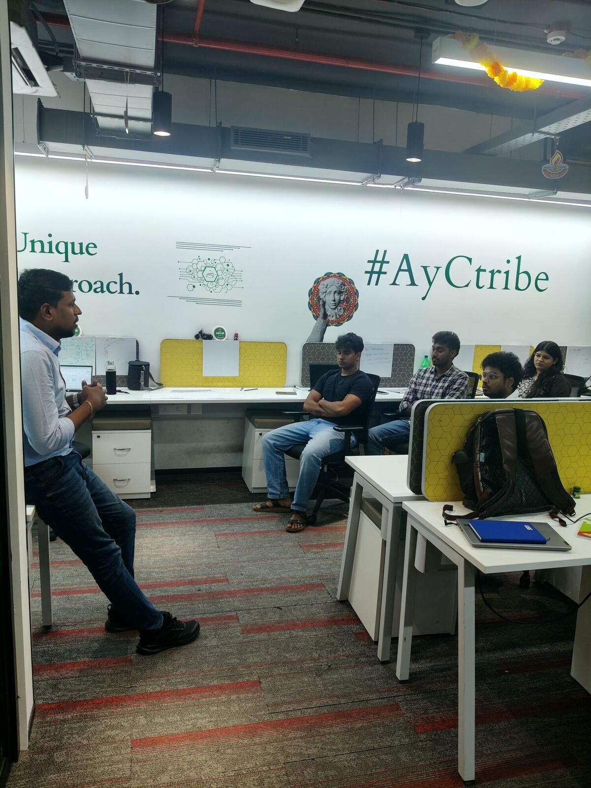 Founder having a townhall