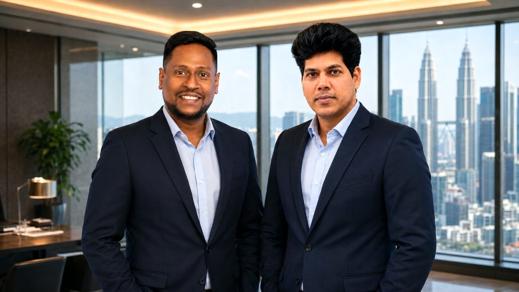 AyC's Founder and Executive President standing together in the studio